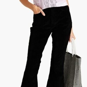 Ganni Jet Black Betzy Cropped Flare Pants 30